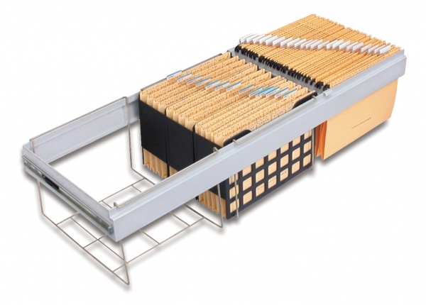 Pull Out Cradle with Suspended Wire Rack for Bulk Filer