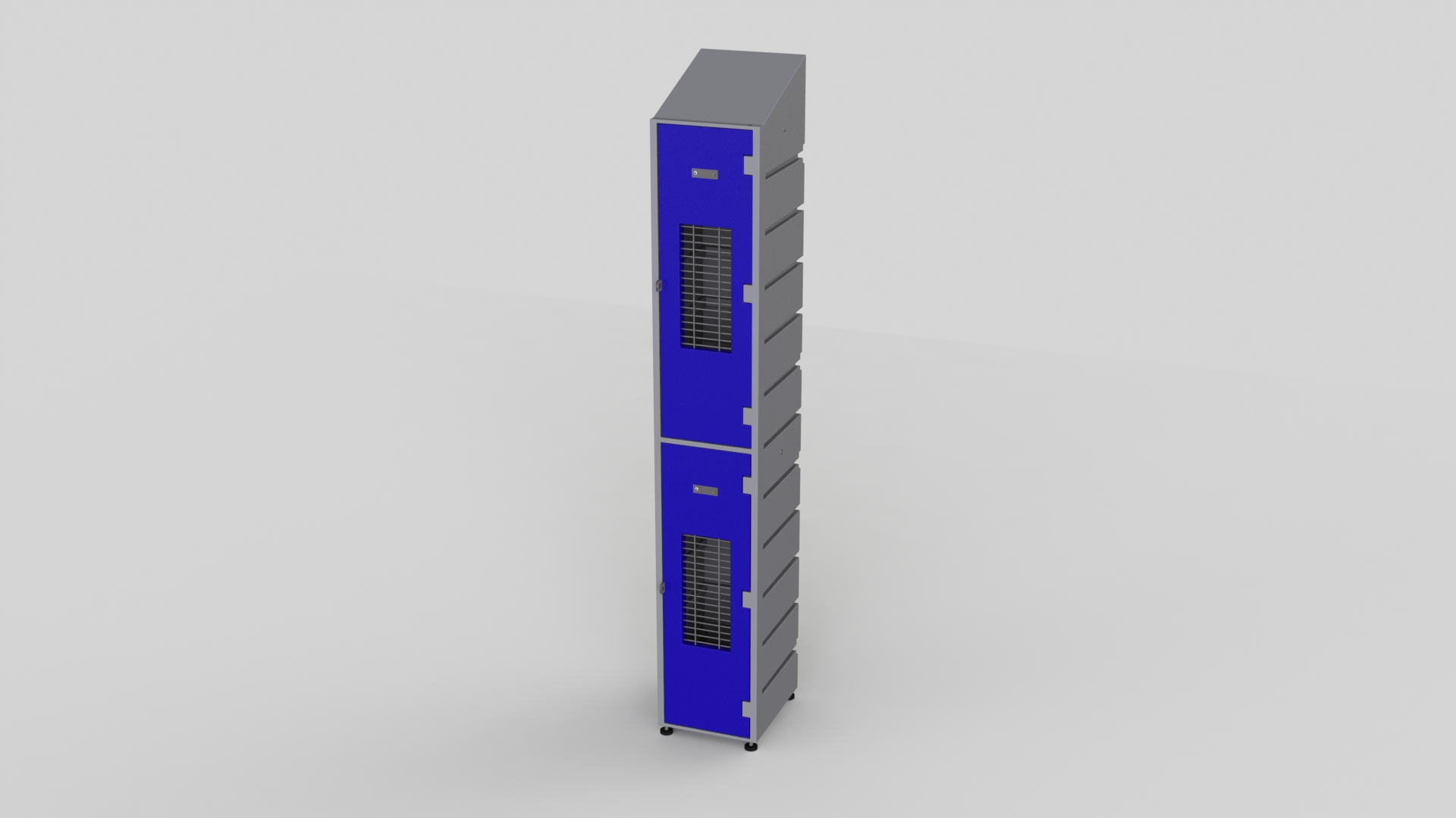 2 Tier Plastic Locker | Slant Top Mesh