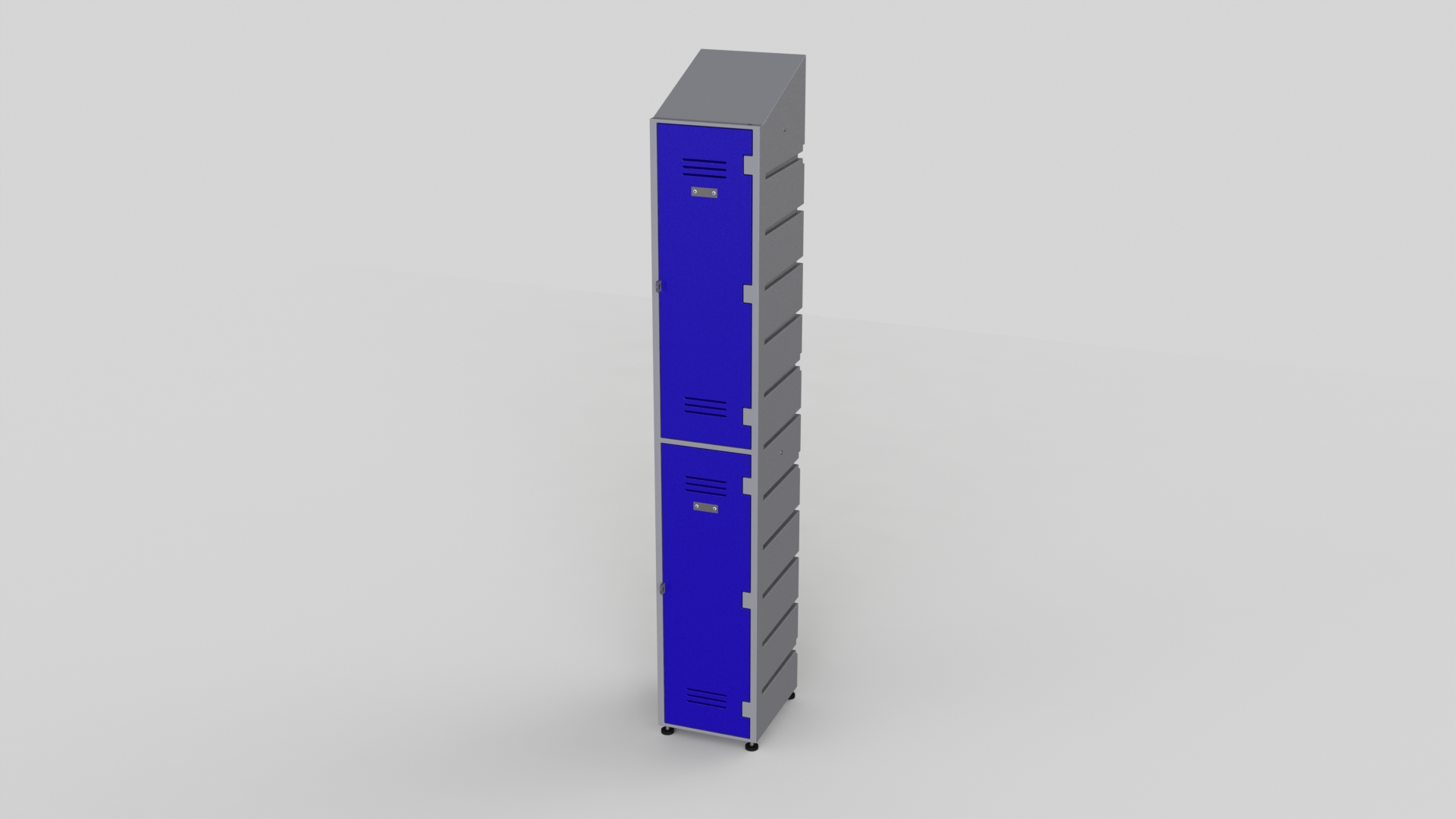 2 Tier Plastic Locker | Slant Top Solid