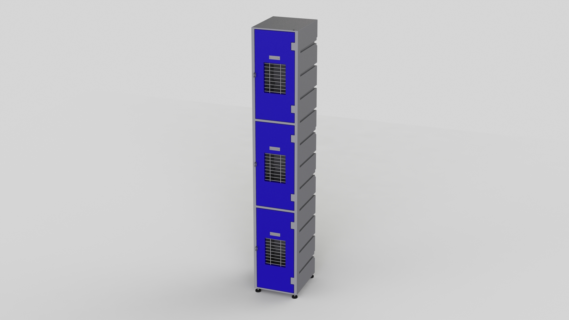 3 Tier Plastic Locker | Flat Top Mesh