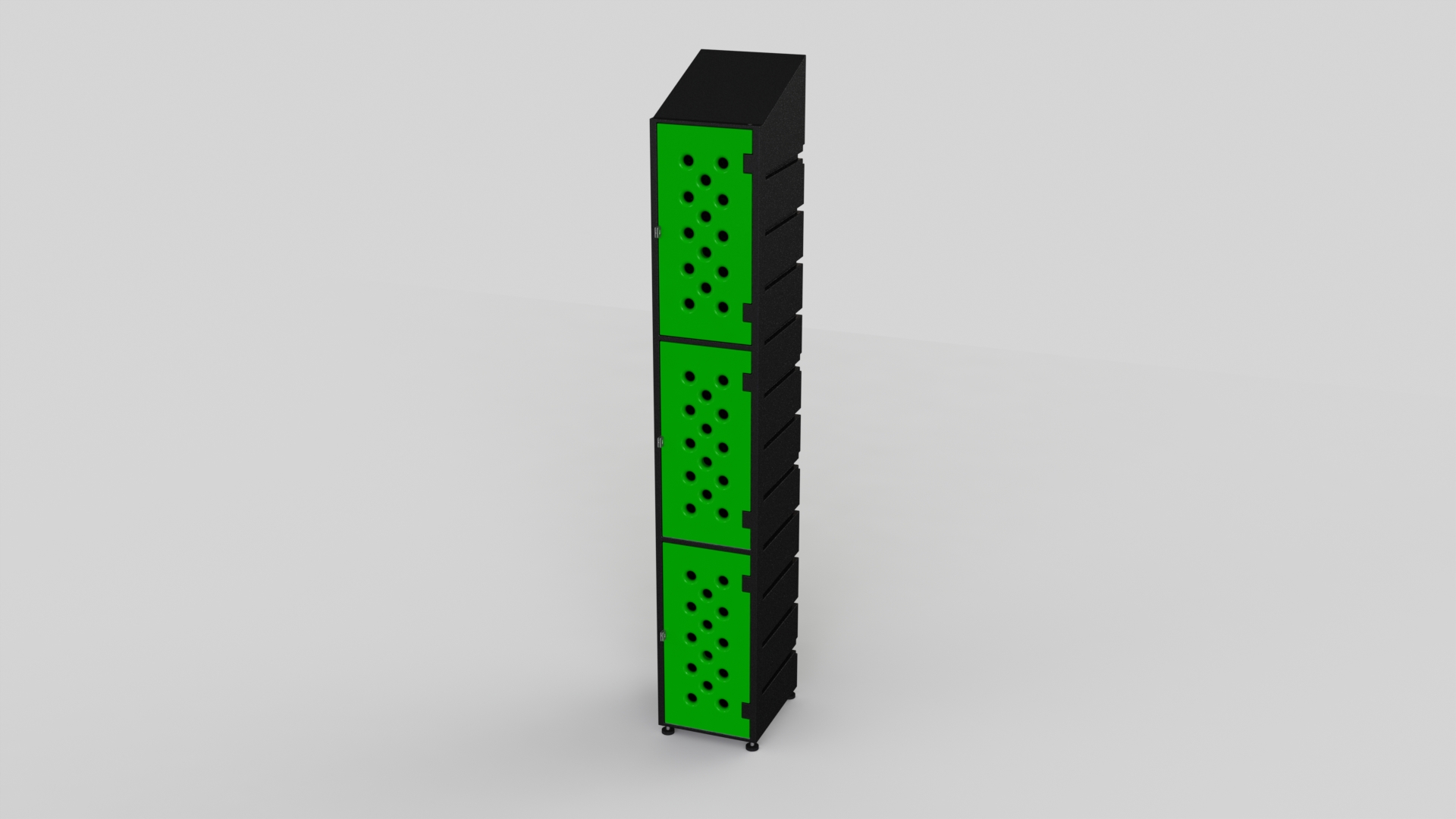 3 Tier Plastic Locker | Ecolite Green Mesh