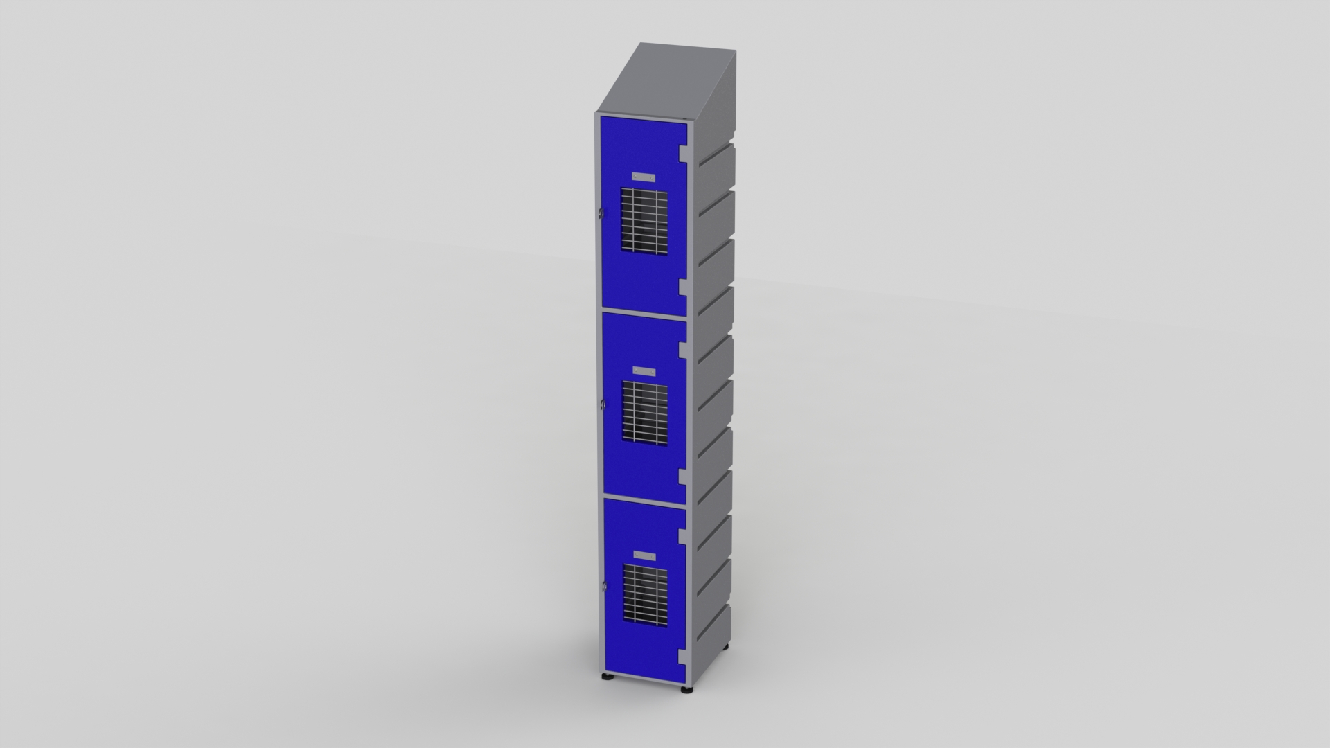 3 Tier Plastic Locker | Slant Top Mesh