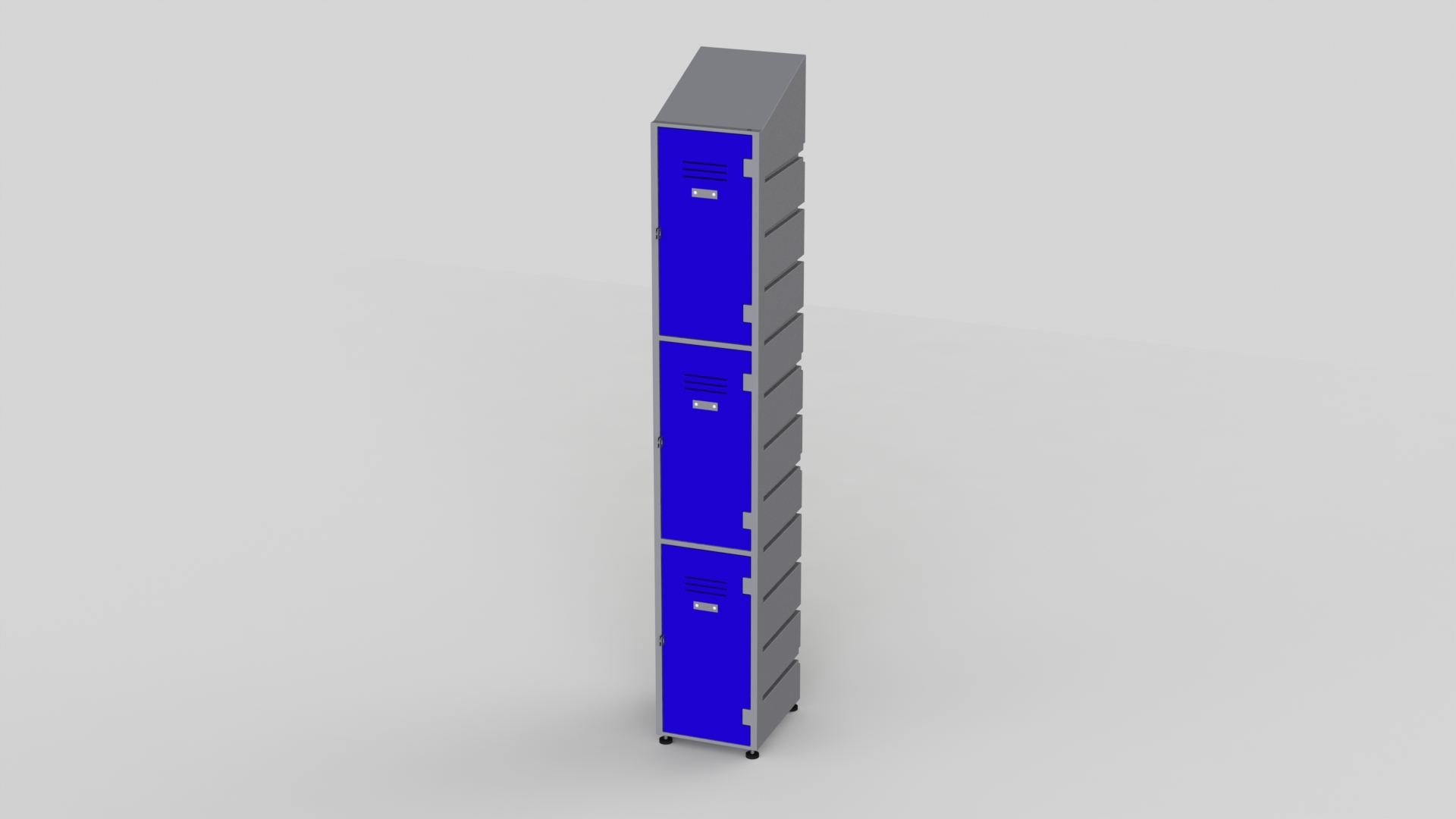 3 Tier Plastic Locker | Slant Top Solid