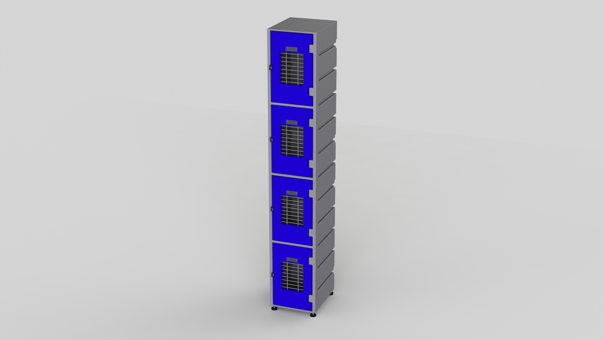 4 Tier Plastic Locker | Flat Top Mesh