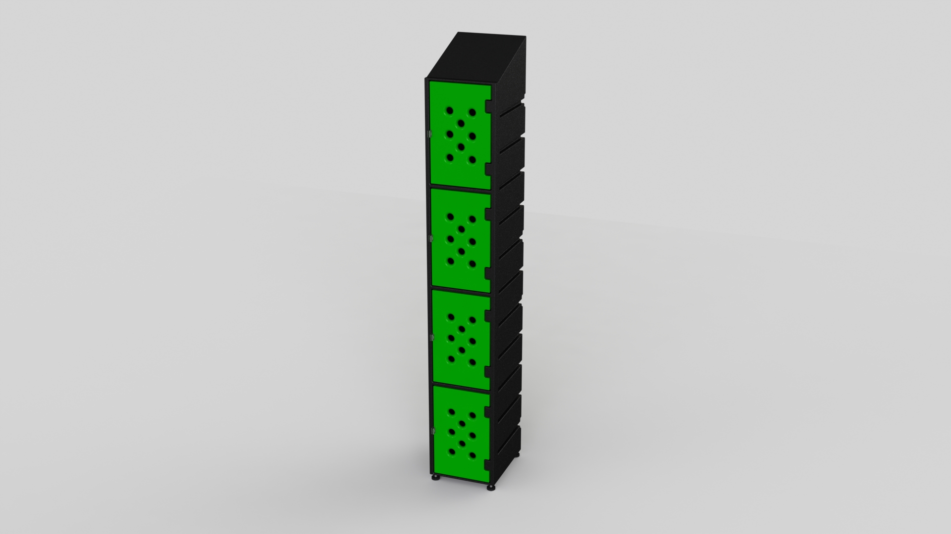 4 Tier Plastic Locker | Ecolite Green Mesh