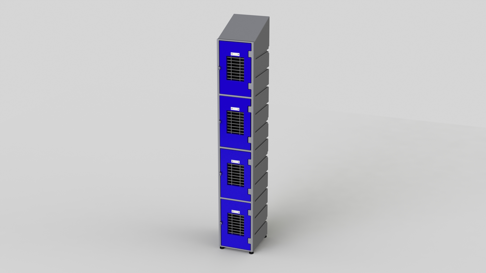 4 Tier Plastic Locker | Slant Top Mesh