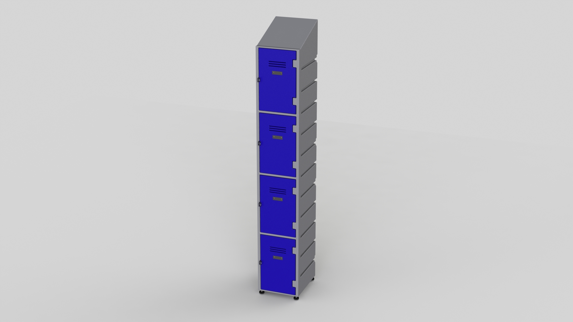 4 Tier Plastic Locker | Slant Top Solid