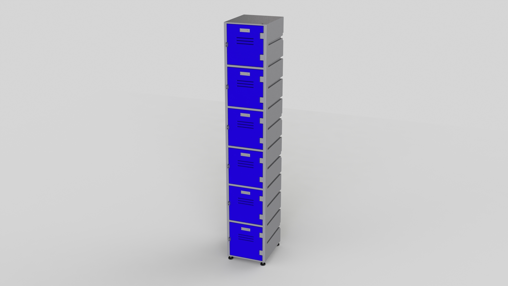 6 Tier Plastic Locker | Flat Top Solid